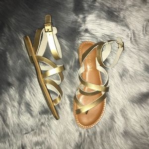 Gold Strappy Sandals